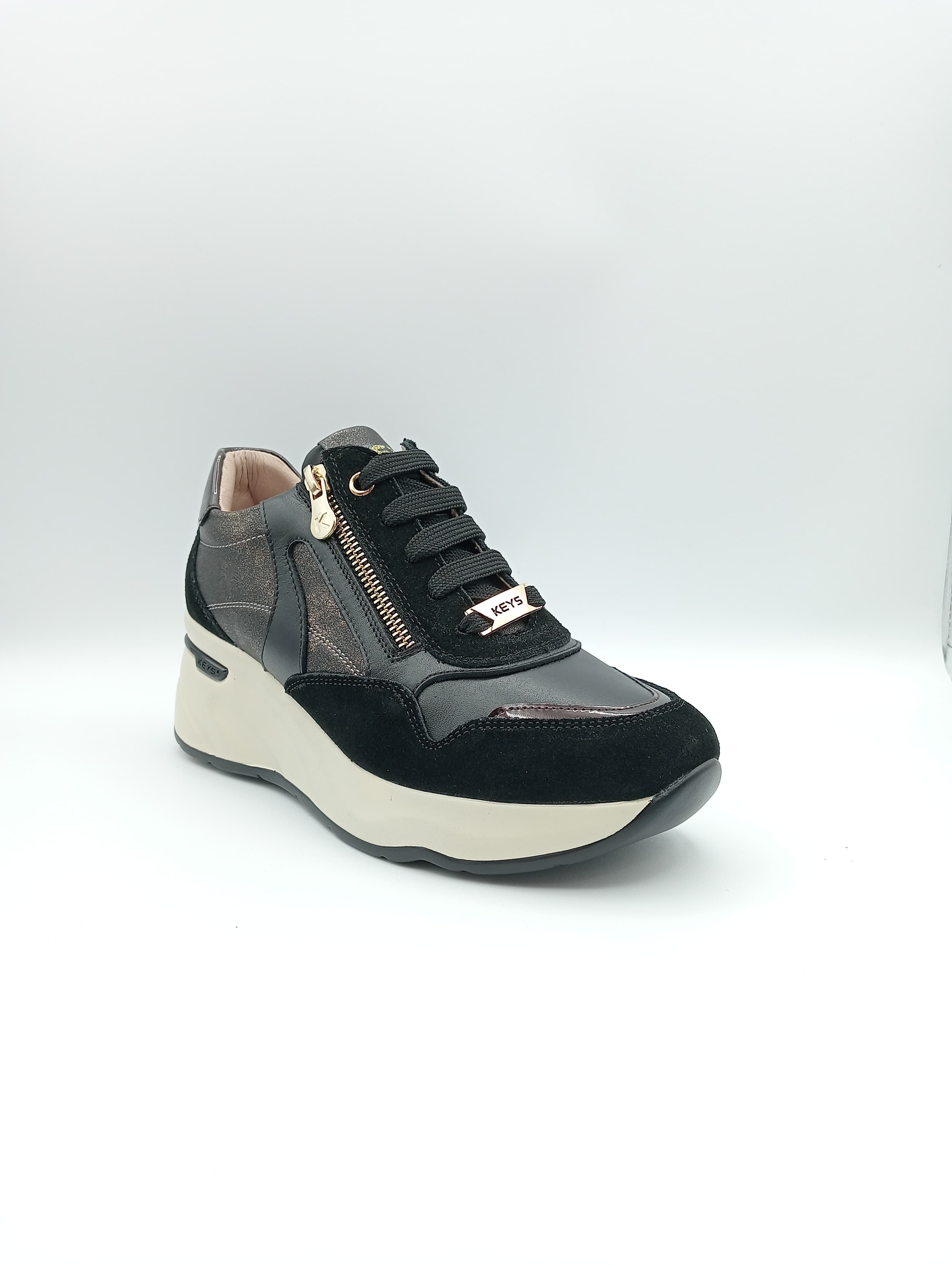 sneakers donna Keys K8400 BLACK BRONZO | Vista esterno thumbnail