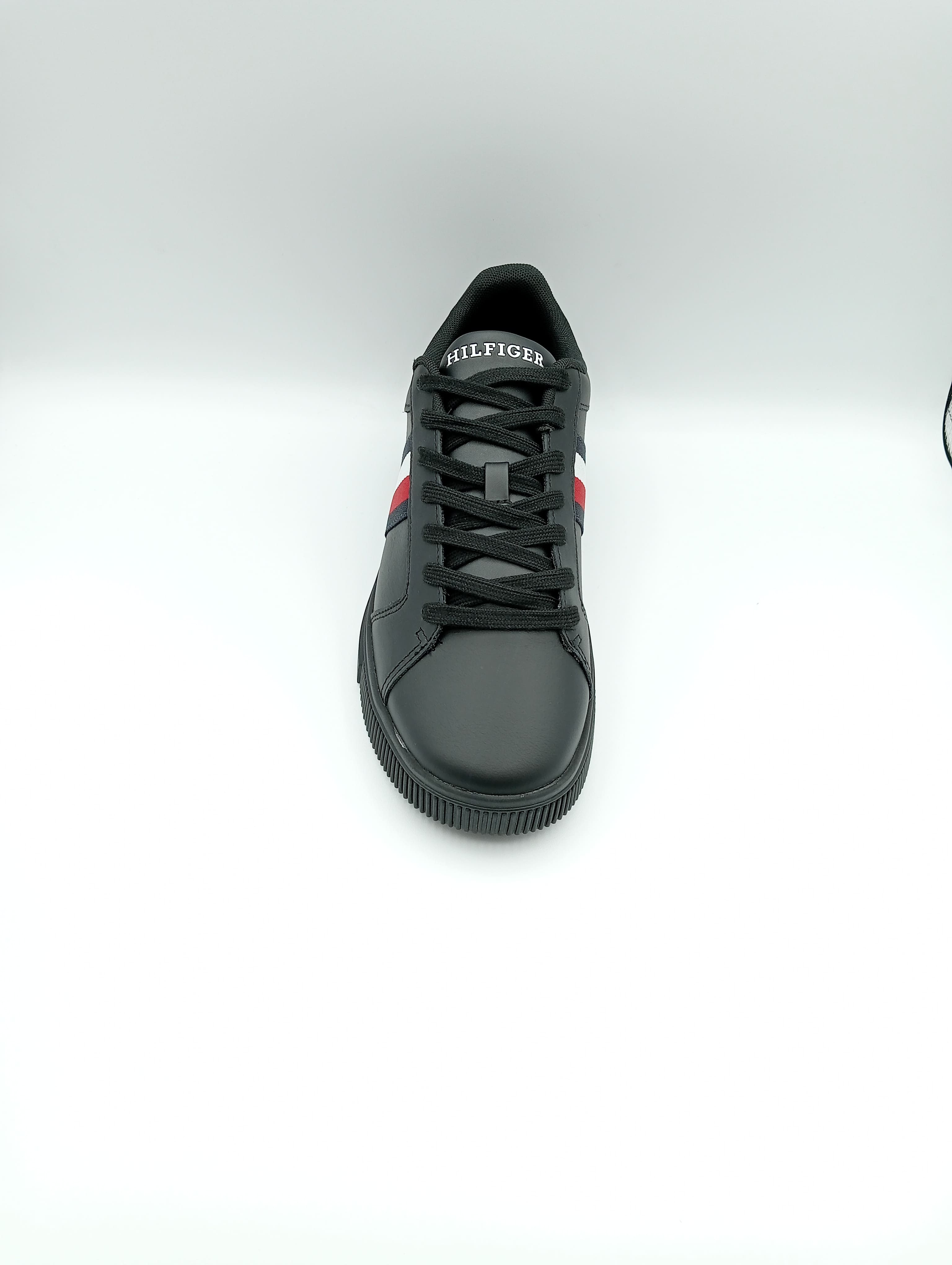 Sneakers uomo Tommy Hilfiger in pelle BLACK | Vista superiore