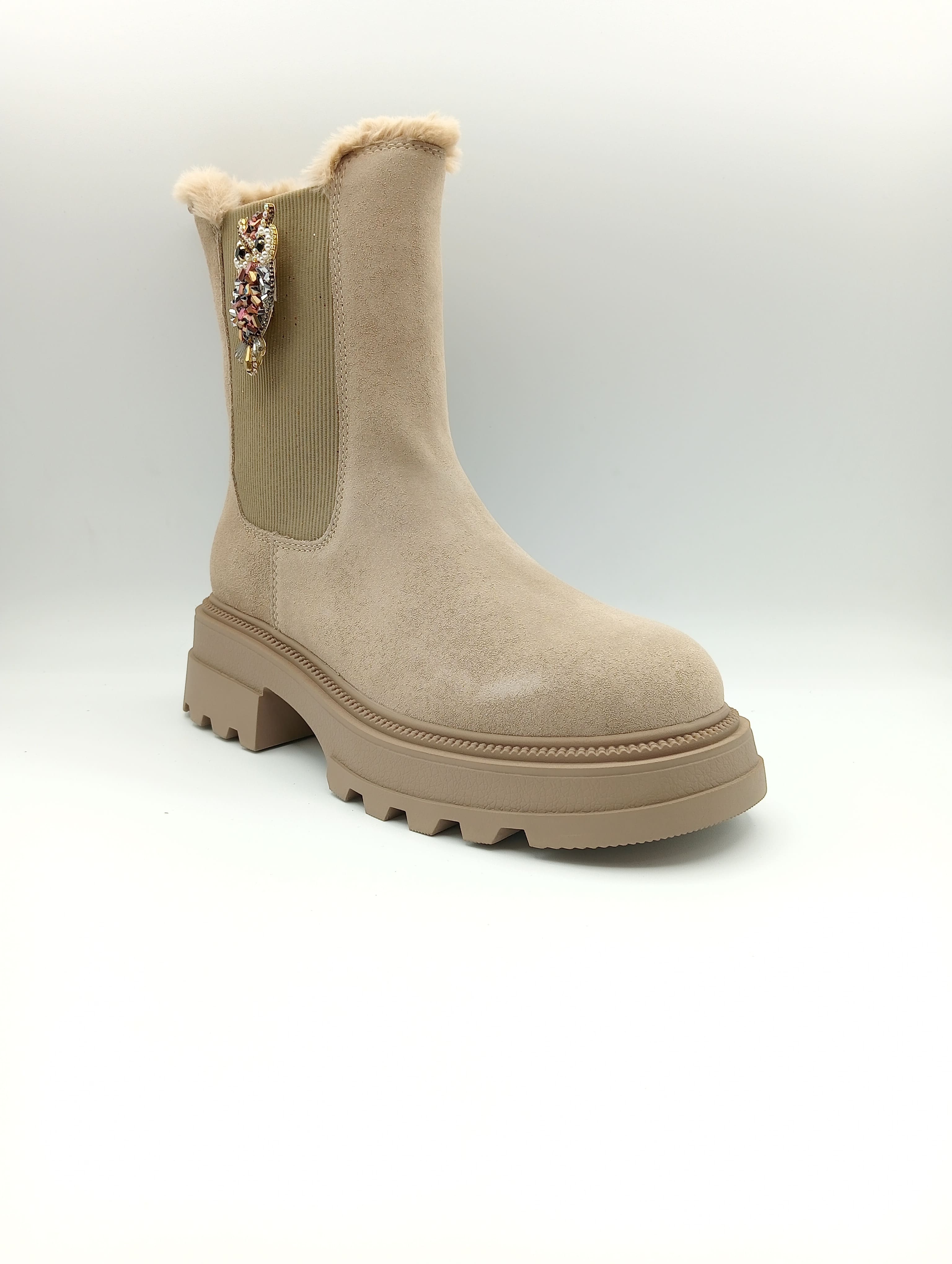Anfibi donna beatles Tosca blu SF2438S420 SUN VALLEY BEIGE | Vista profilo