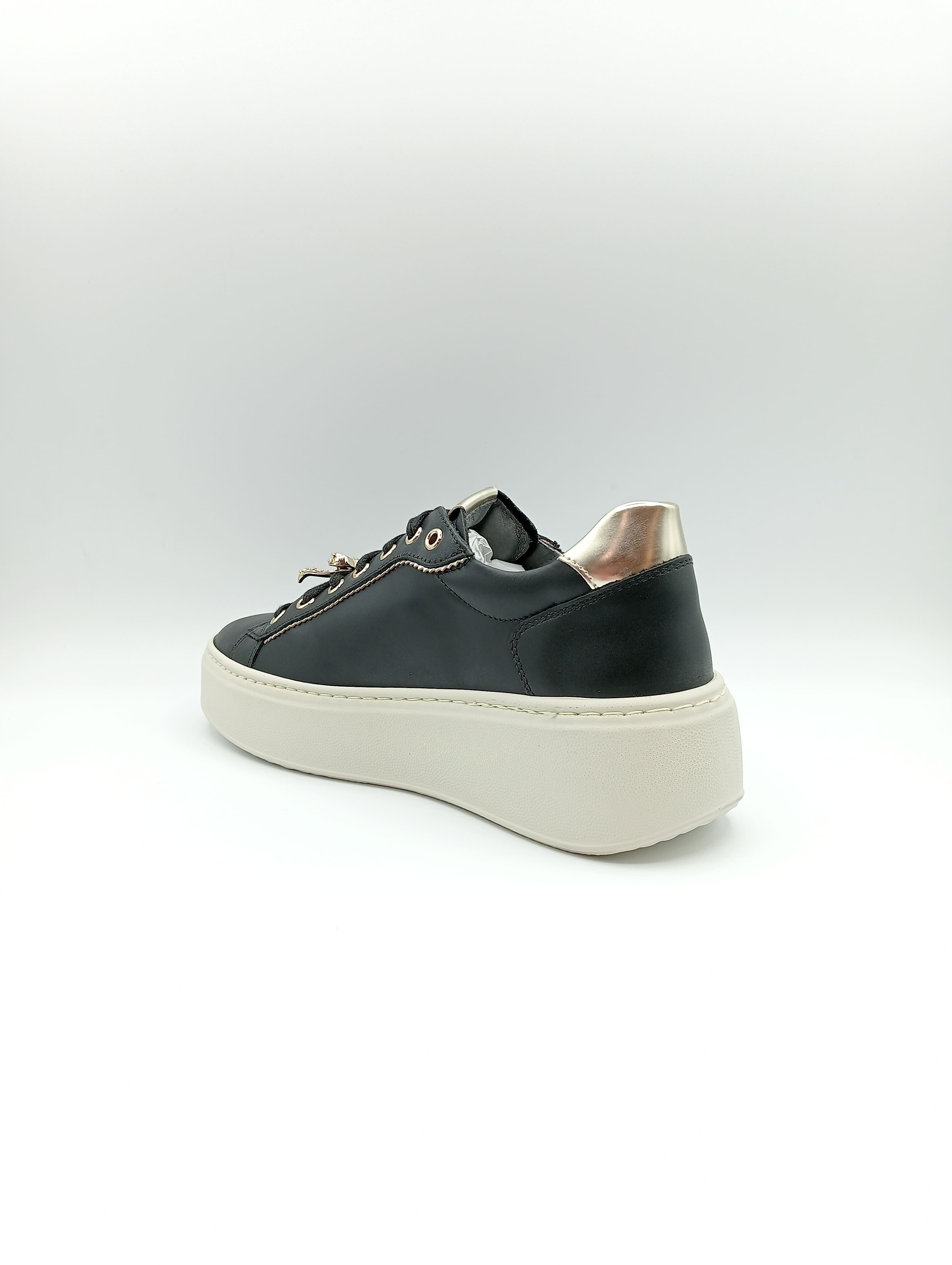 Sneakers donna in pelle Nero Giardini GUANTO NERO I411621D | Vista interno