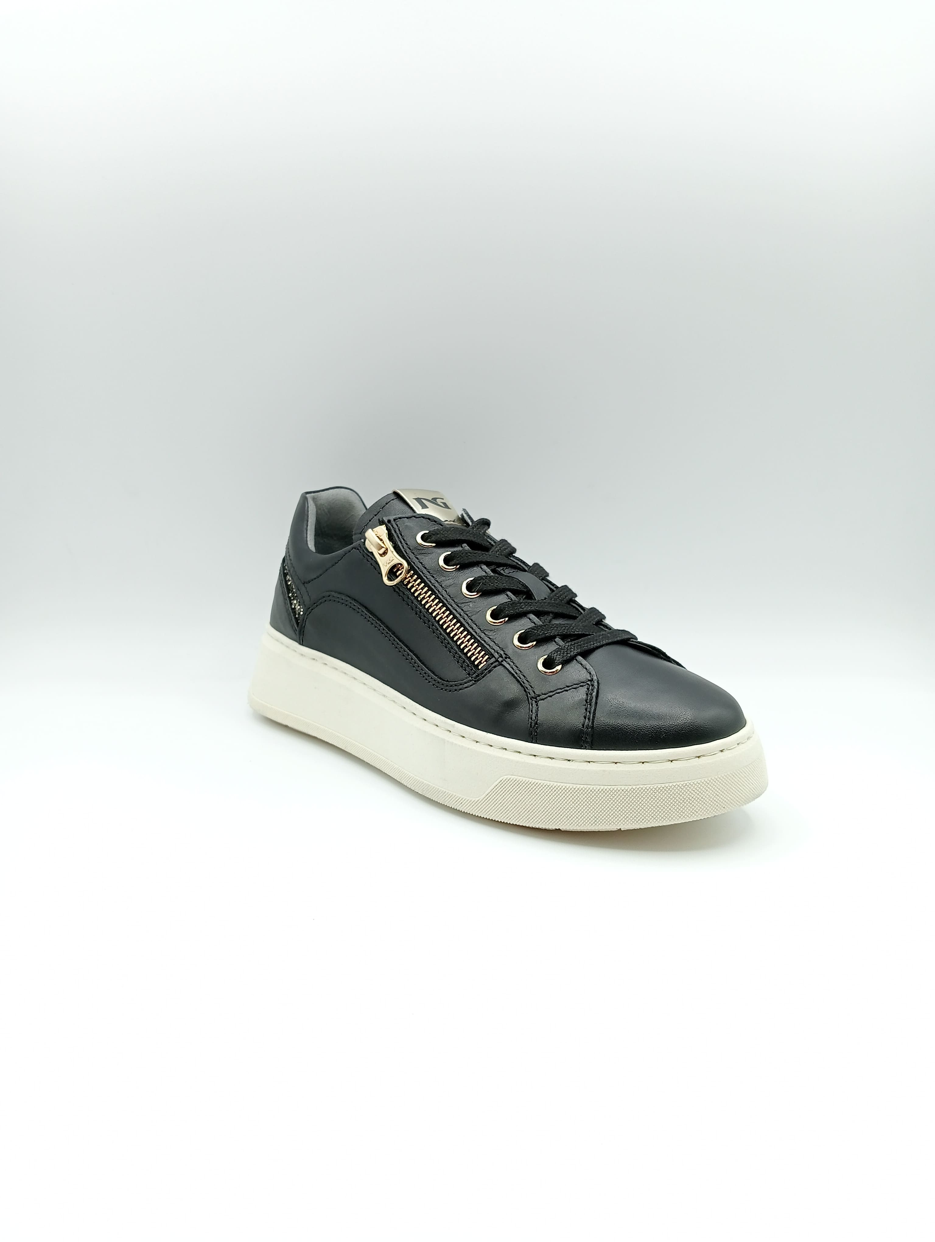 Sneakers donna NeroGiardini in pelle GUANTO NERO I411600D | VISTA ESTERNO