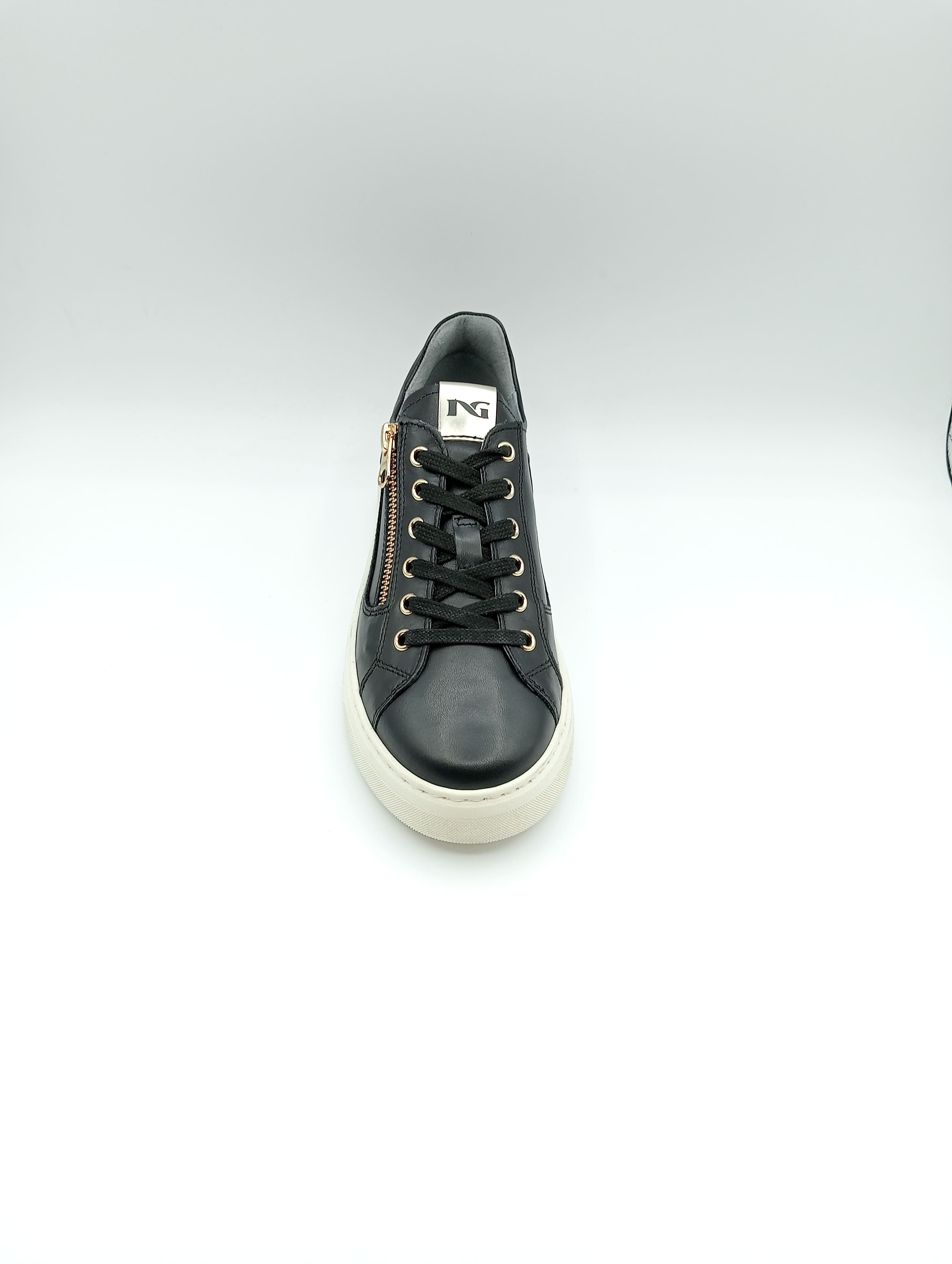 Sneakers donna NeroGiardini in pelle GUANTO NERO I411600D | VISTA FRONTALE