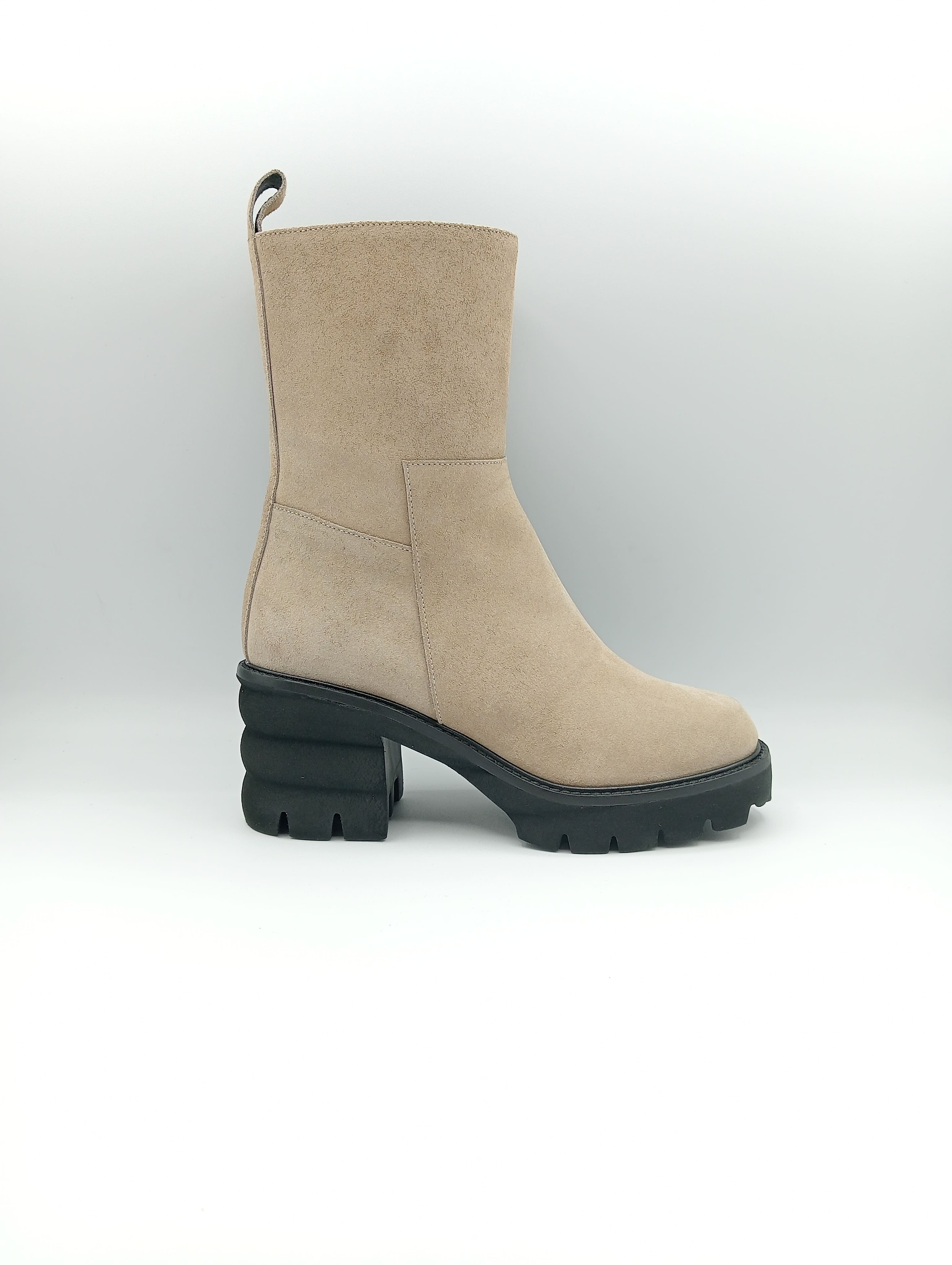 Stivaletti donna Le Gazzelle in camoscio Beige 554 | Vista profilo