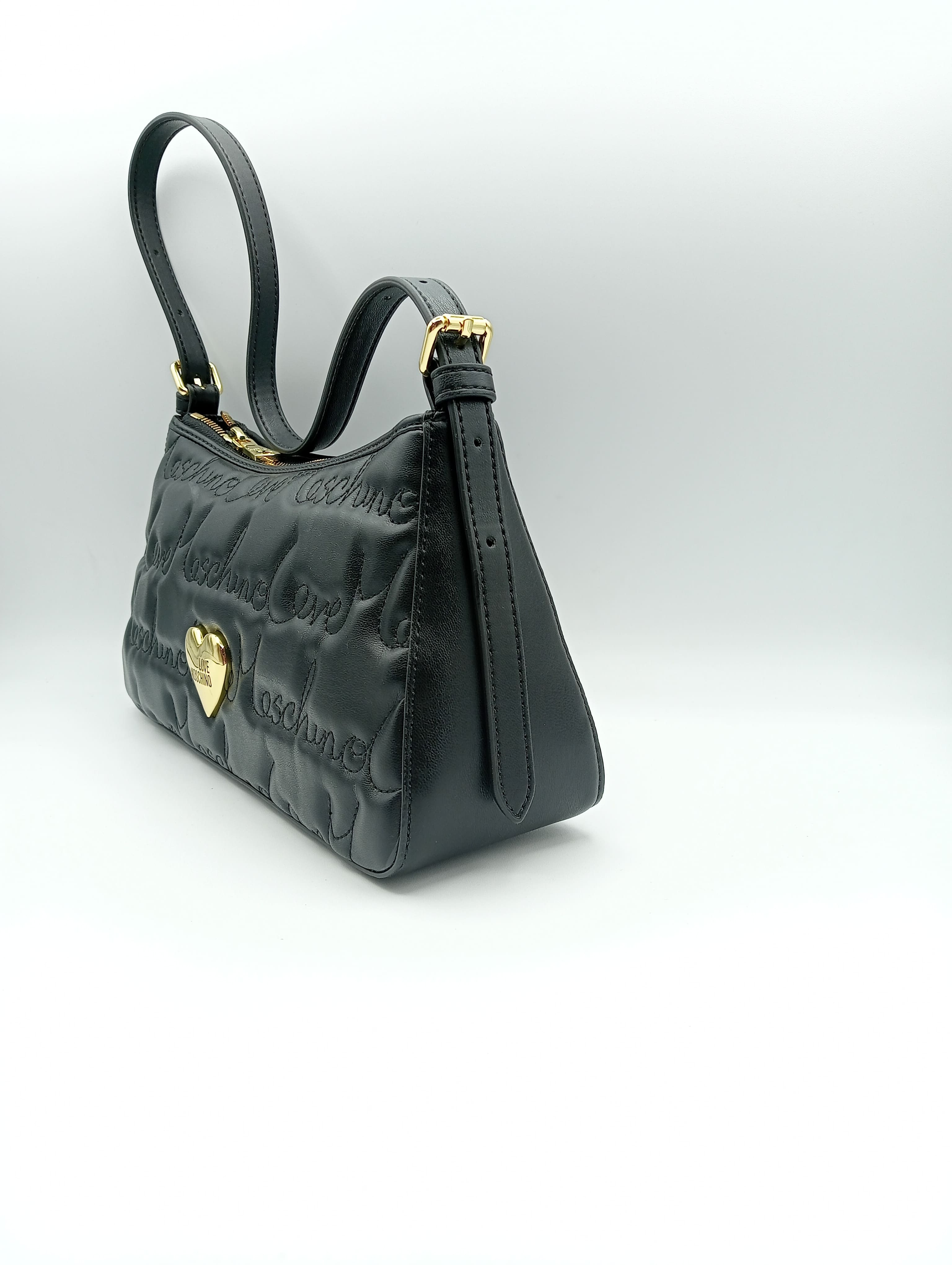 Borsa a spalla love Moschino Nero | Vista profilo