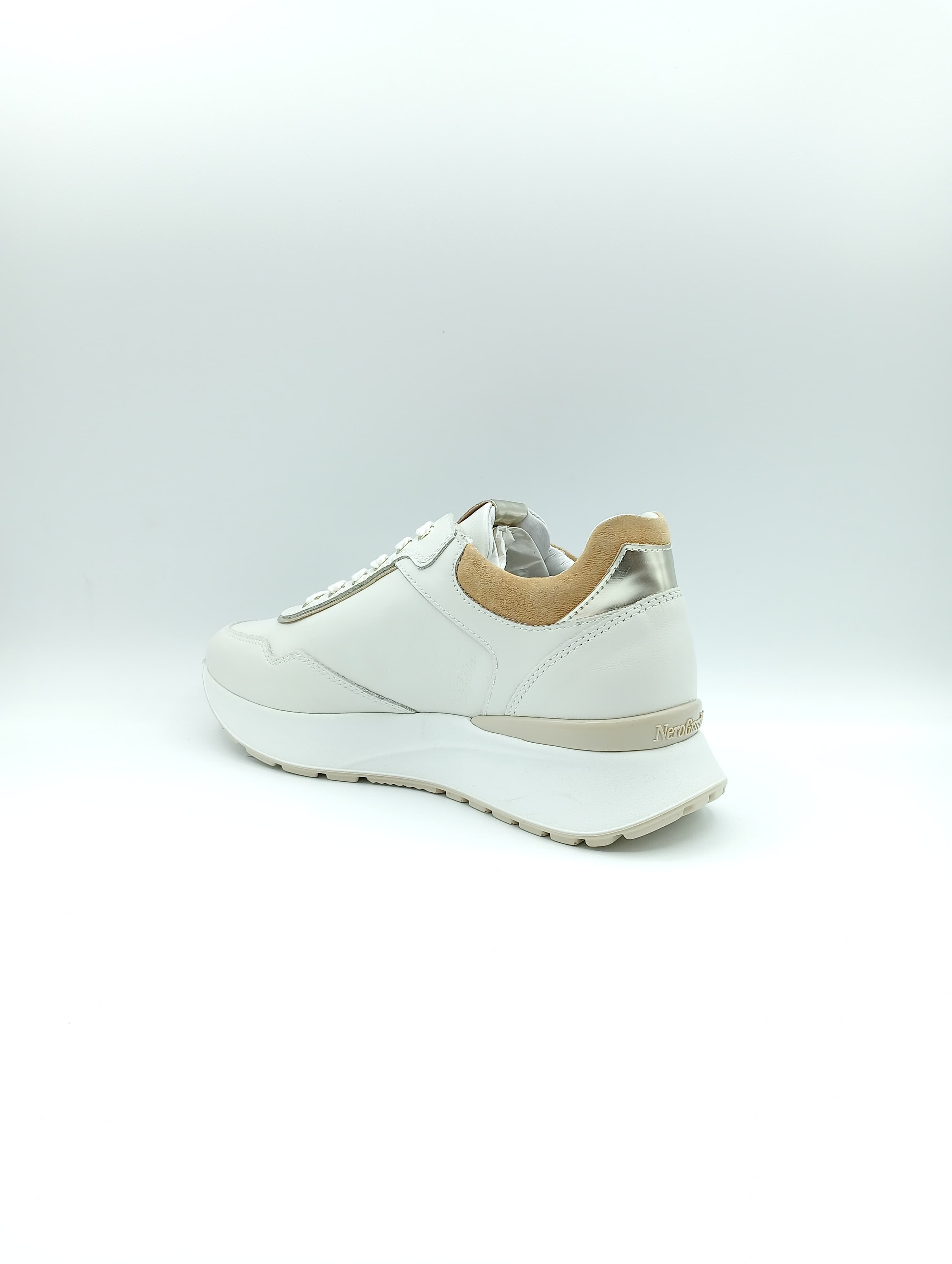 sNEAKERS DONNA NeroGiardini in pelle E512884D BEIGE PLATINO