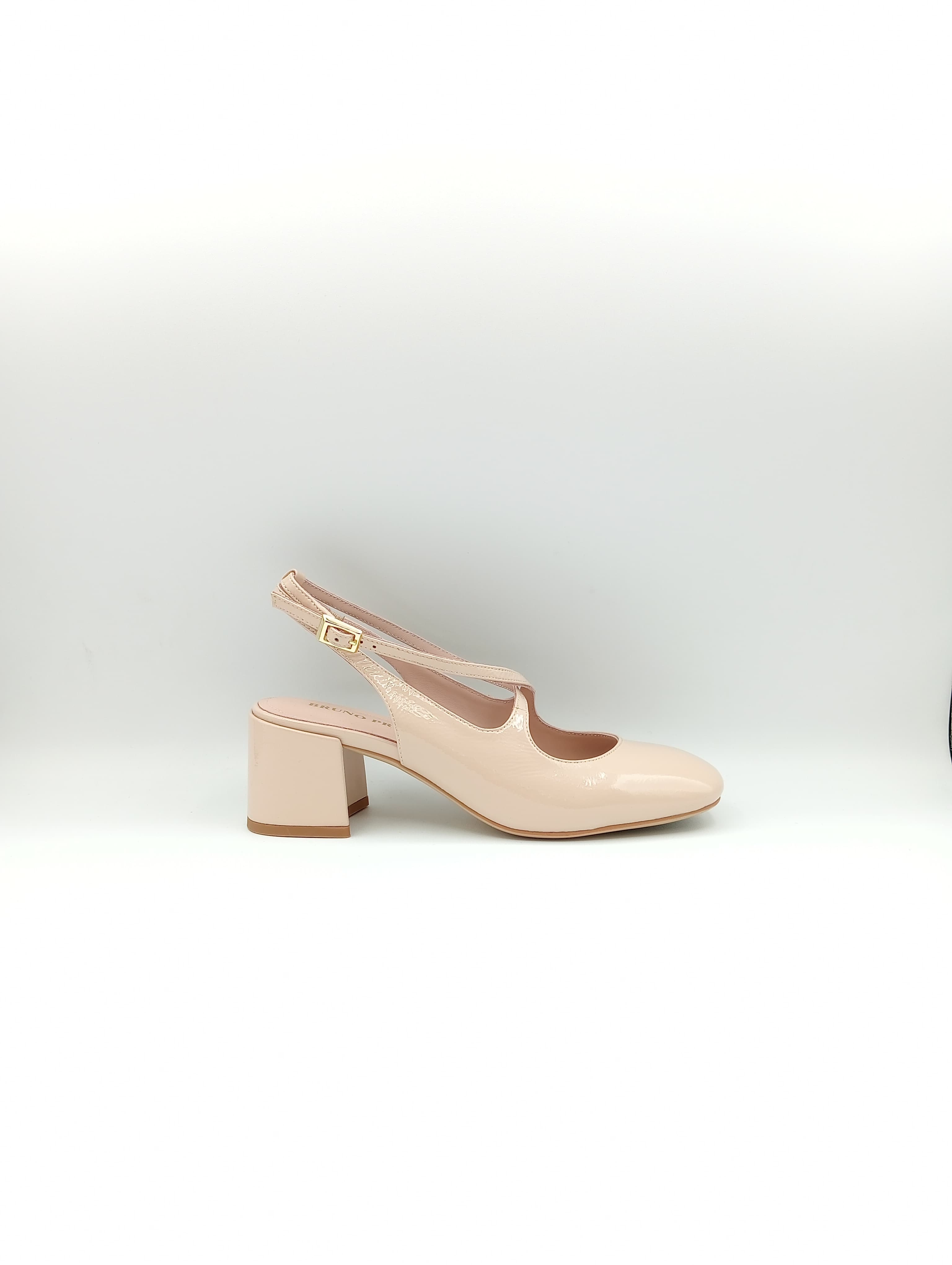 Mary Jane Bruno Premi BL1007X in pelle verniciata con tacco e chiusura incrociata, soletta in memory foam e suola antiscivolo, per un look elegante e comodo