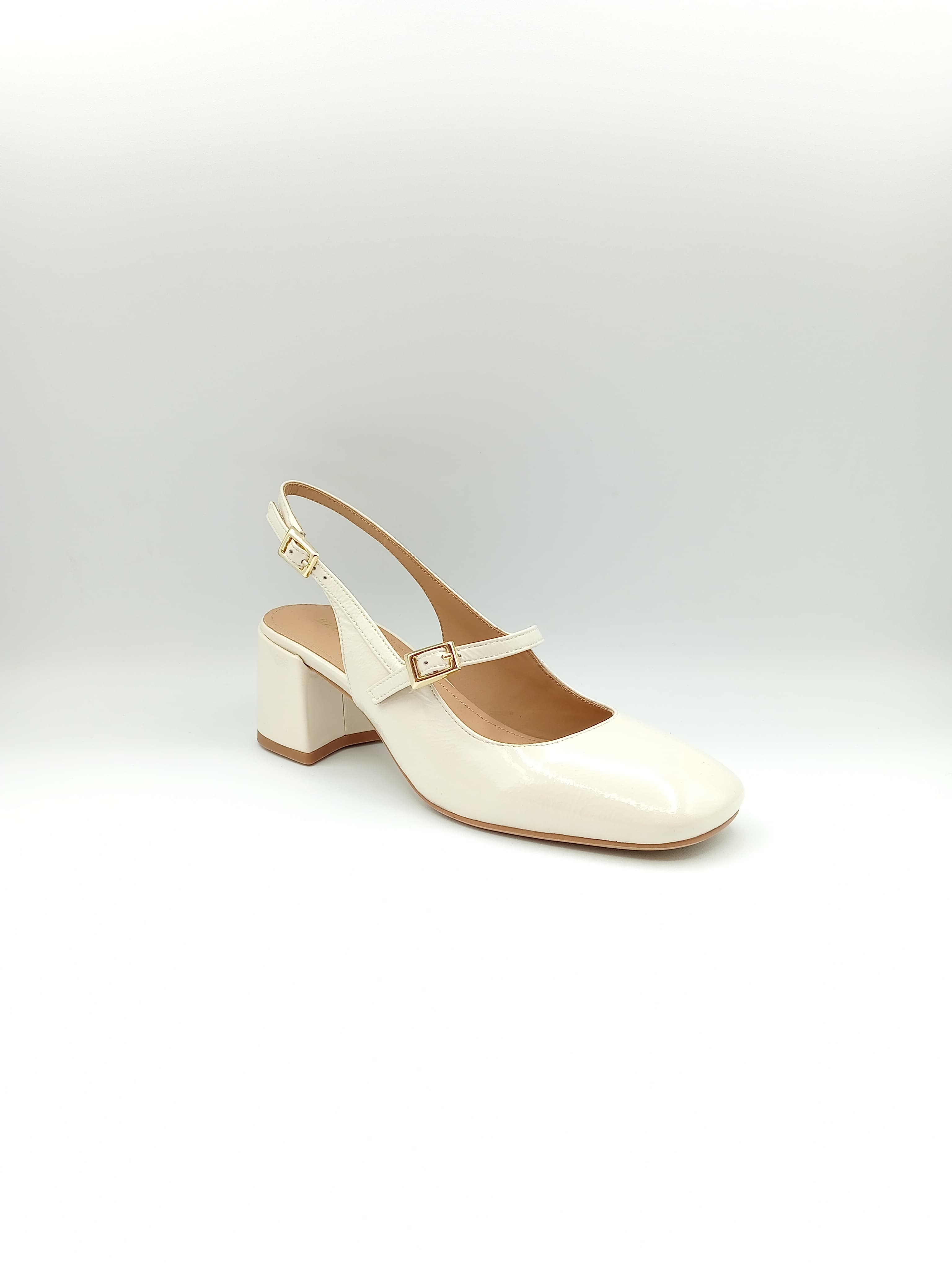 Mary Jane Bruno Premi BL1006X in pelle verniciata con tacco da 6,5 cm, cinturini regolabili, soletta in memory foam e suola antiscivolo, per eleganza e comfort