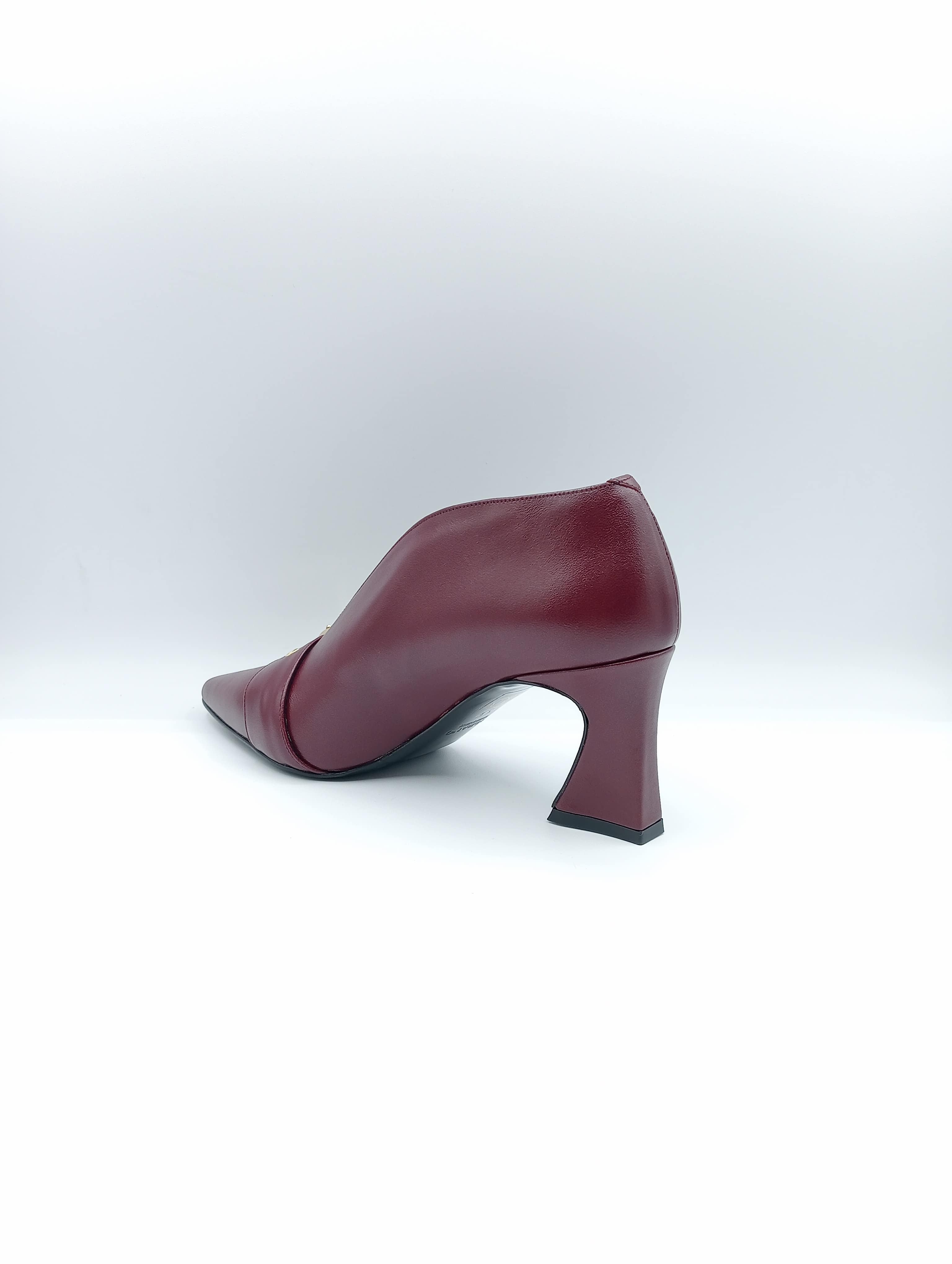 Décolleté donna Albano in pelle, Made in Italy, con tacco rocchetto 7 cm