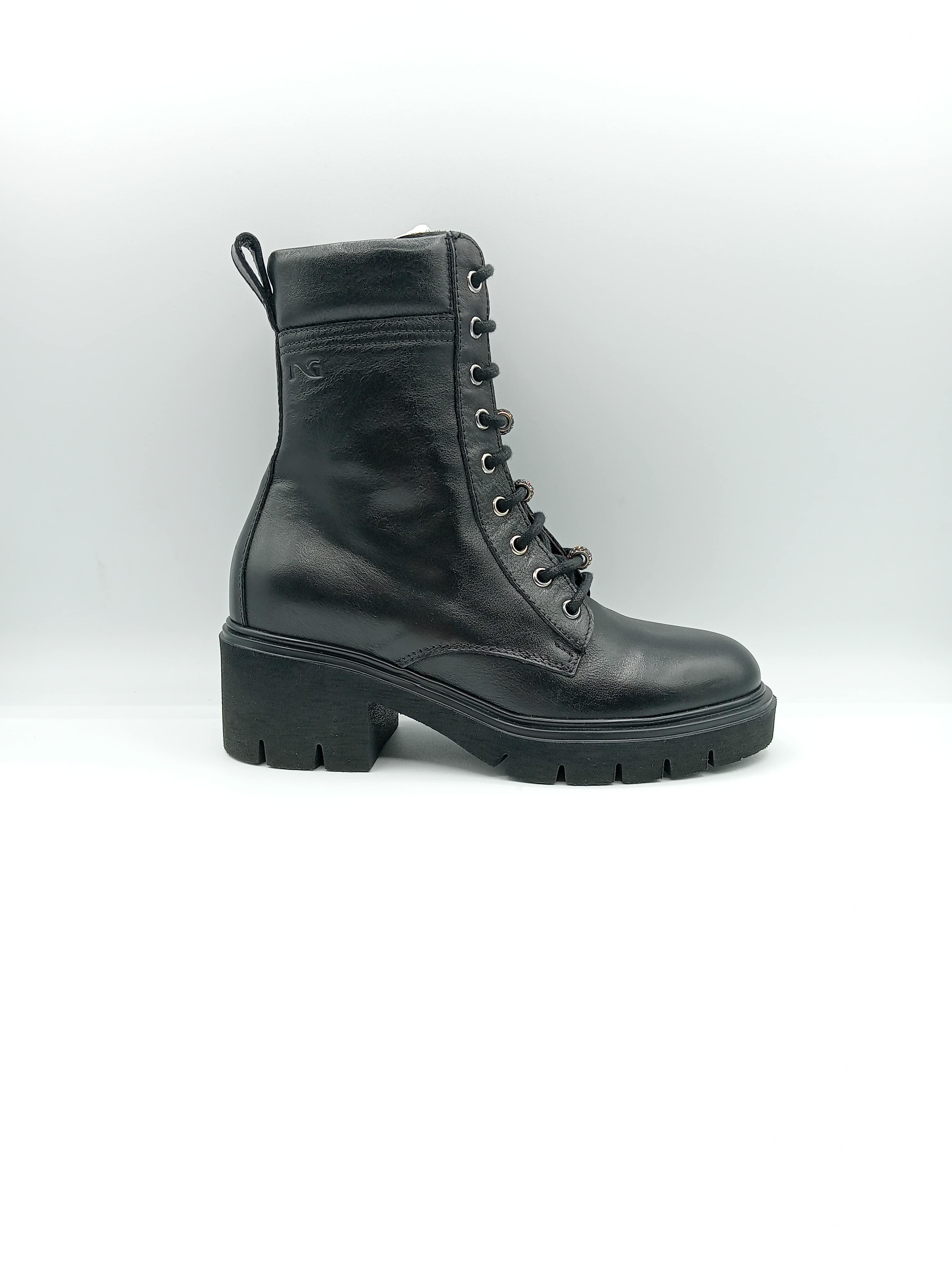 NeroGiardini Anfibio Donna in Pelle Nera – Made in Italy, Zip Laterale e Soletta Memory Estraibile