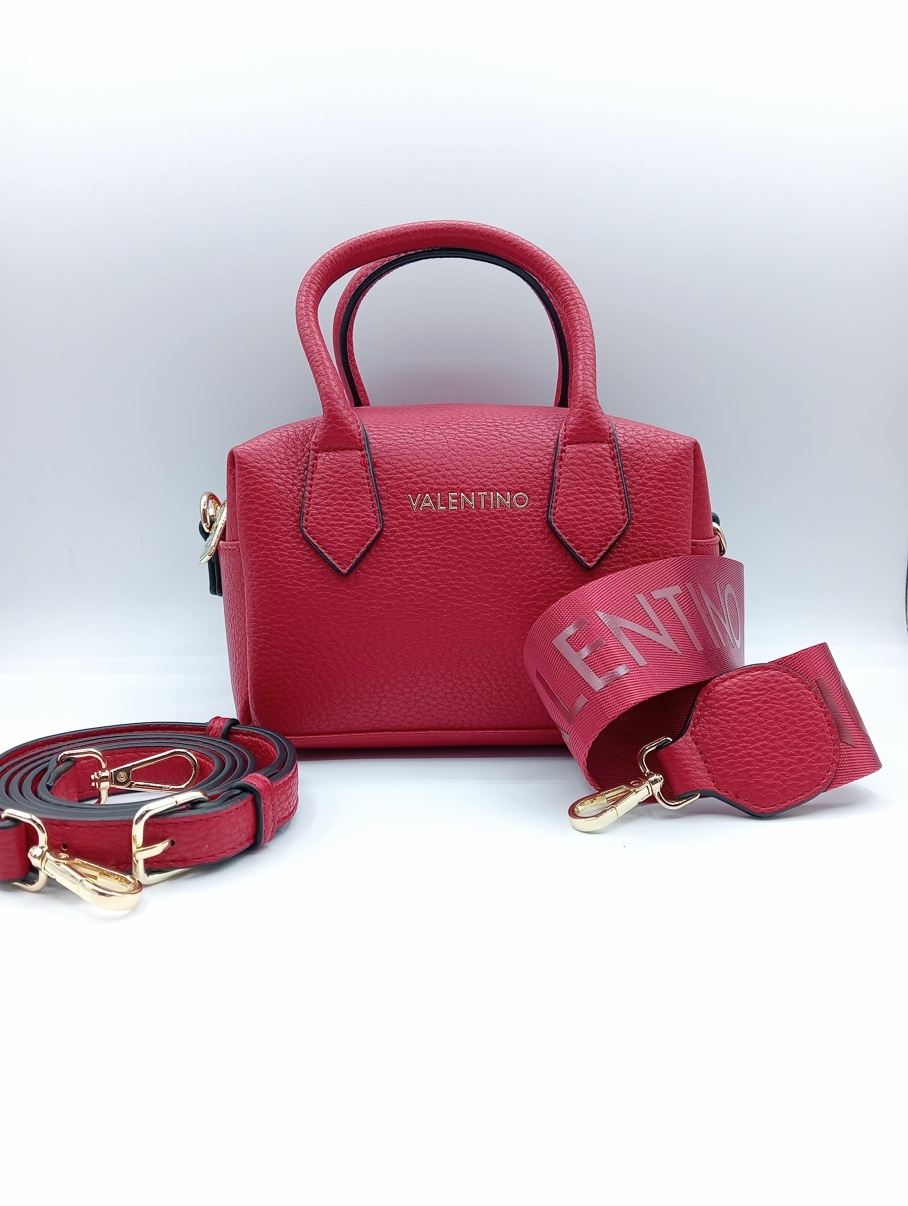 Mario Valentino Mini Boston Bag da Donna – Borsa a Mano in Ecopelle  con Tracolla Logo – 20x13x12 cm