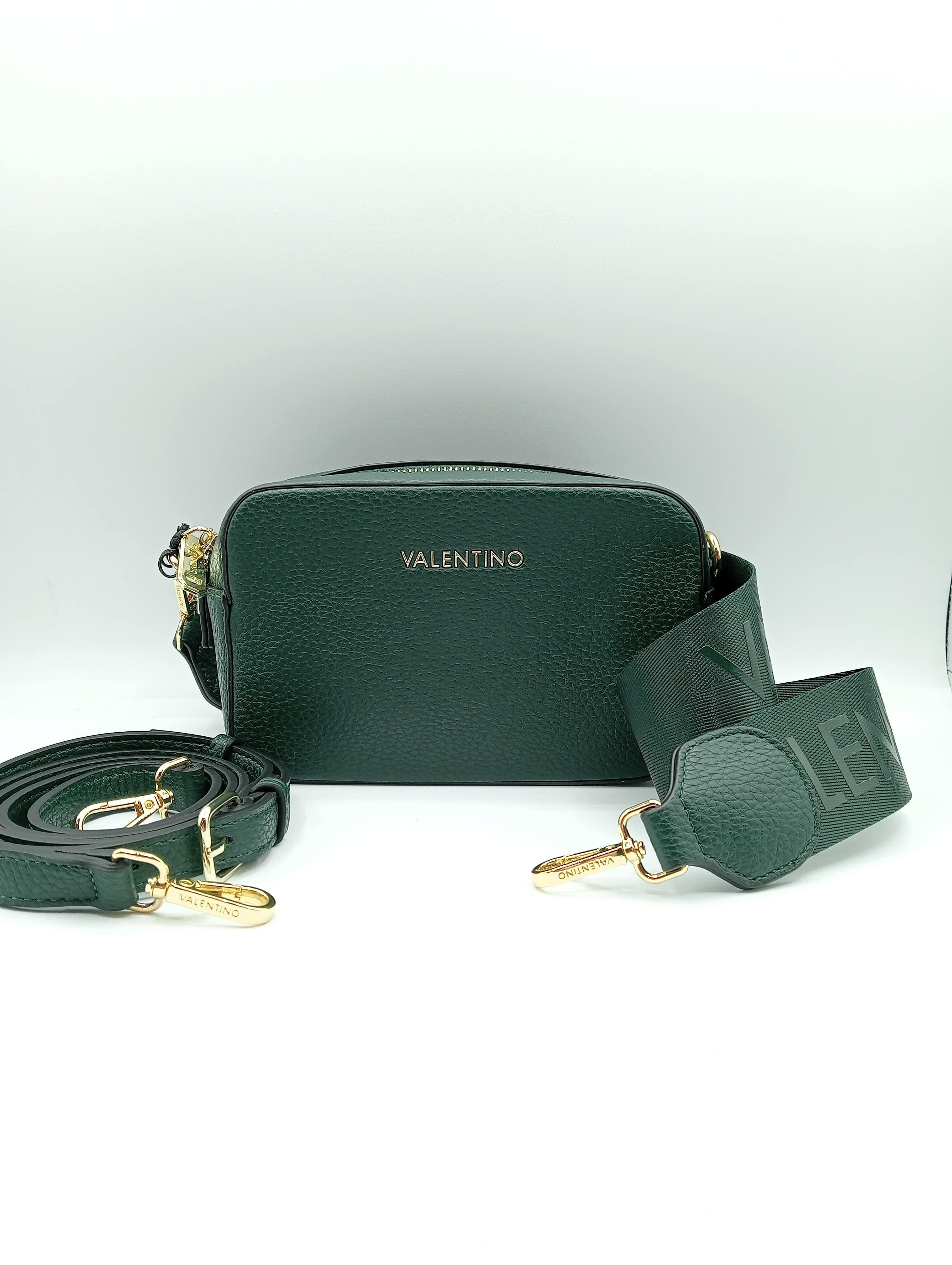 Mario Valentino Camera Bag Donna in Ecopelle Verde – Tracolla Logo Inclusa – 20×13×12 cm