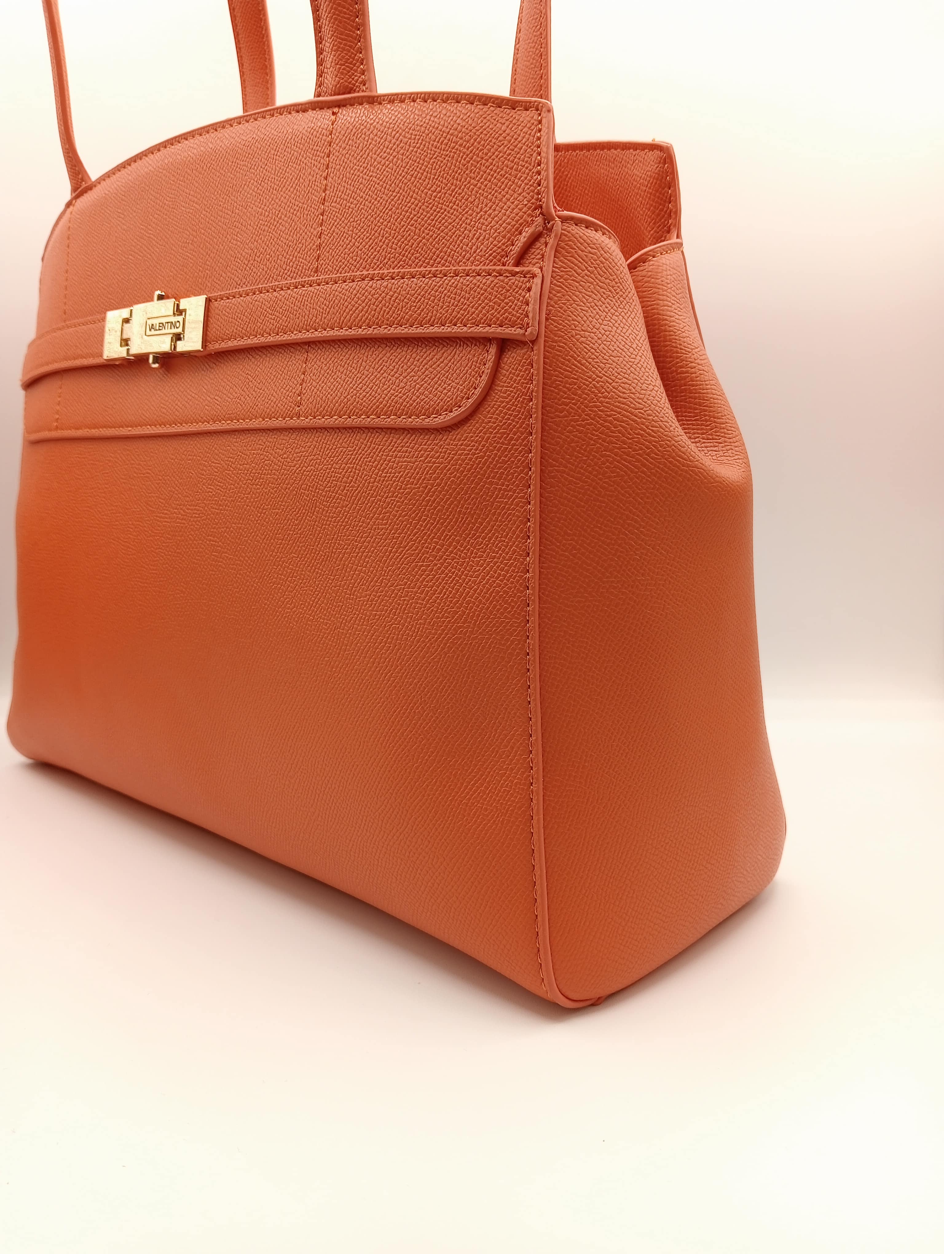 Borsa shopper arancione Mario Valentino in ecopelle