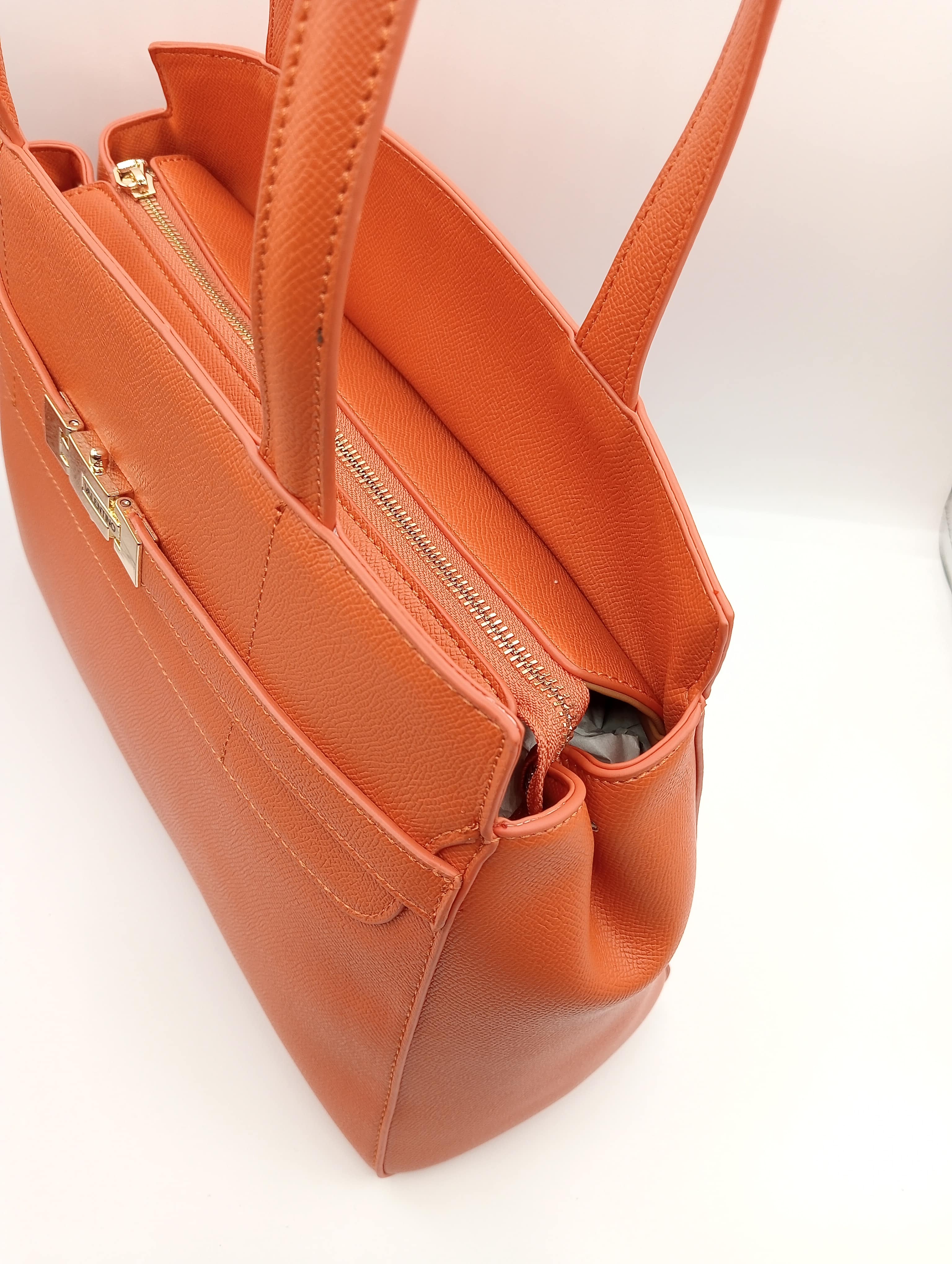 Borsa shopper arancione Mario Valentino in ecopelle