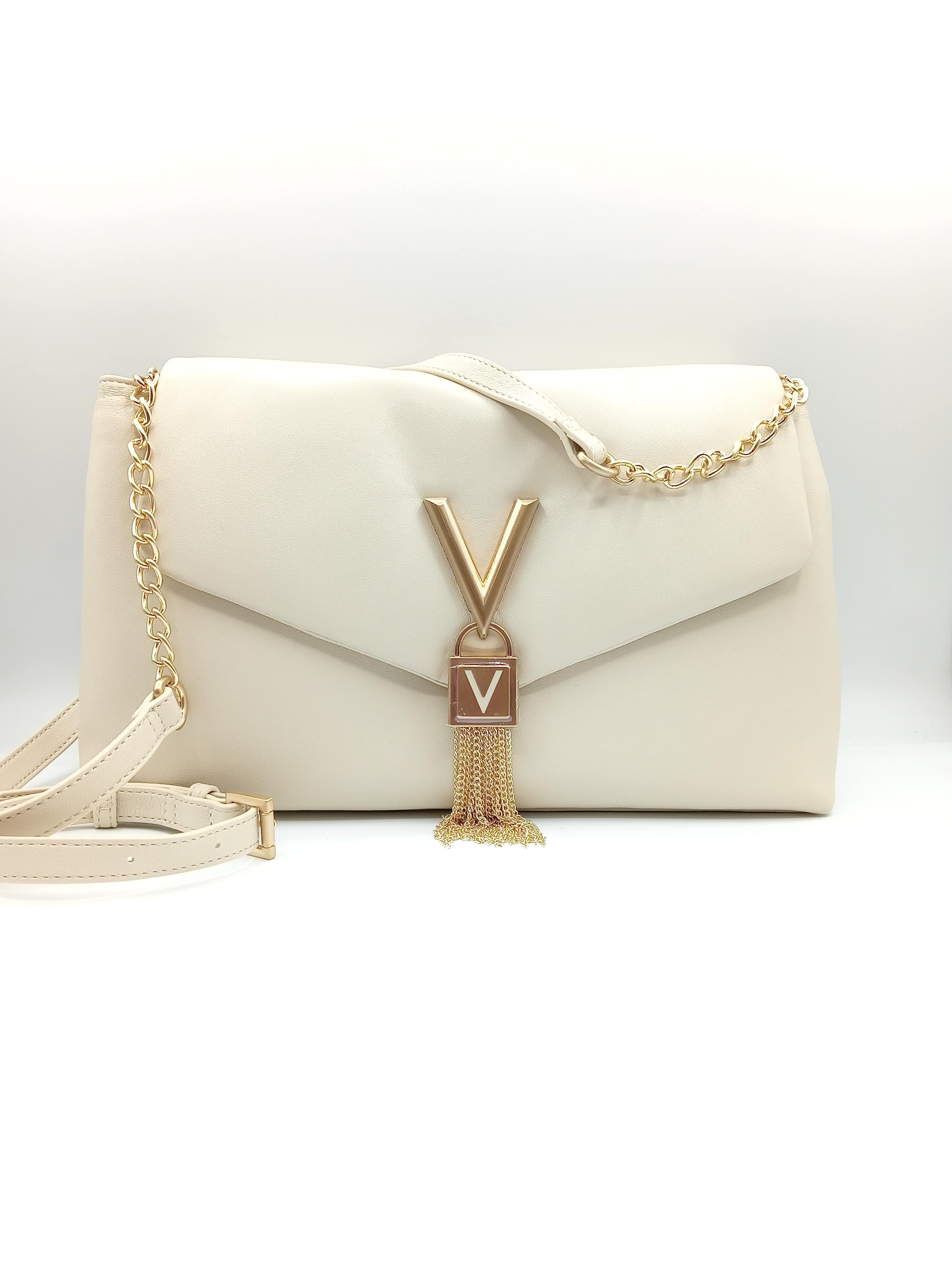 Mario Valentino borsa a Spalla Elegante in Ecopelle con Catena Oro – Modello Grande 33×21×12 cm